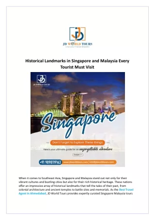 Historical Landmarks in Singapore and Malaysia Every Tourist Must Visit (1)