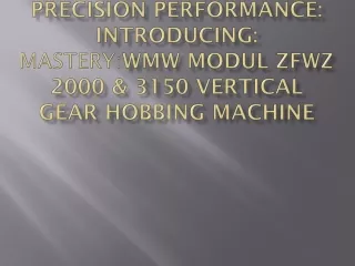 WMW Modul ZFWZ 2000 & 3150 Vertical Gear Hobbing Machine ...