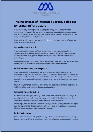 the importance of integrated security solutions