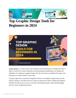 Top Graphic Design Tools for Beginners in 2024