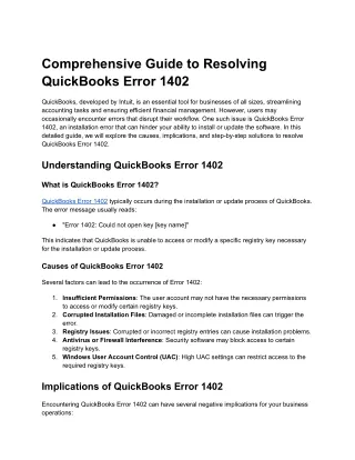 comprehensive guide to resolving quickbooks error
