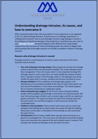 understanding drainage intrusion its causes