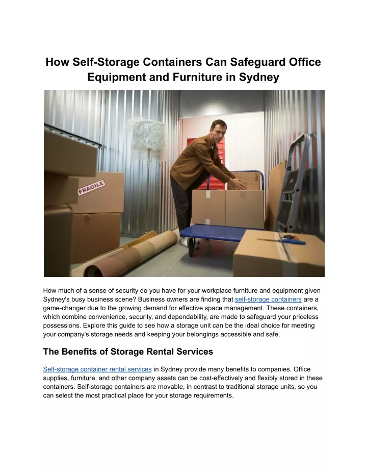 how self storage containers can safeguard office