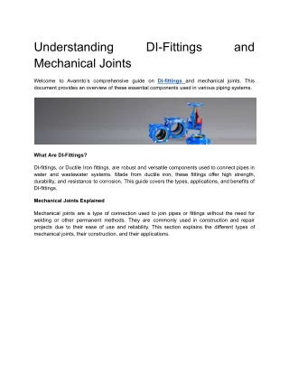 Understanding DI-Fittings and   Mechanical Joints