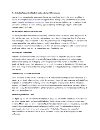 The Enduring Popularity of Ludo in India: A Cultural Phenomenon