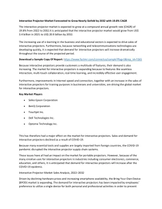 interactive projector market forecasted to grow