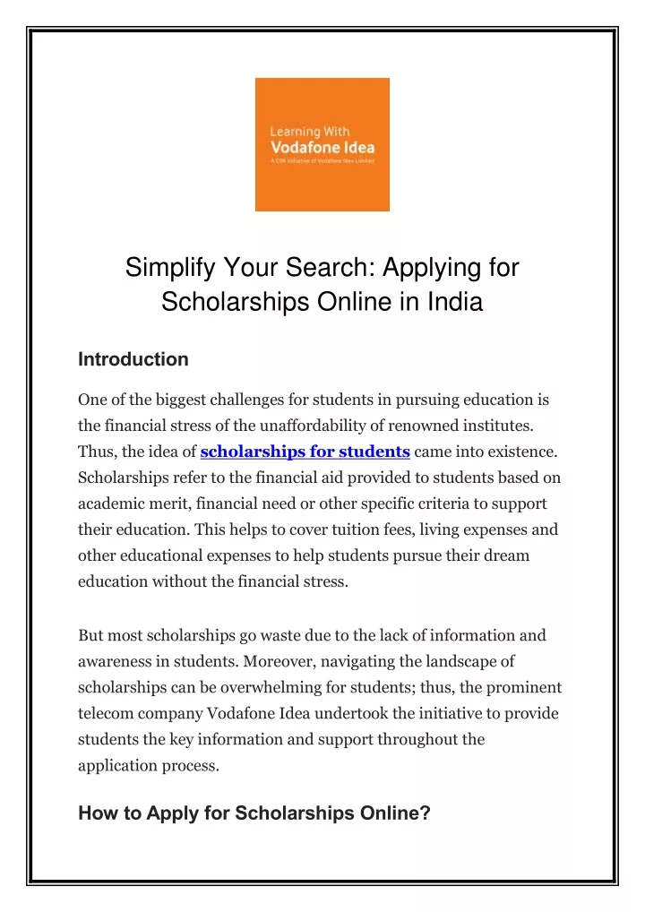 simplify your search applying for scholarships