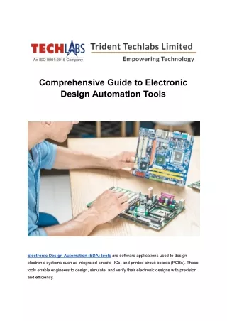 Comprehensive Guide to Electronic Design Automation Tools