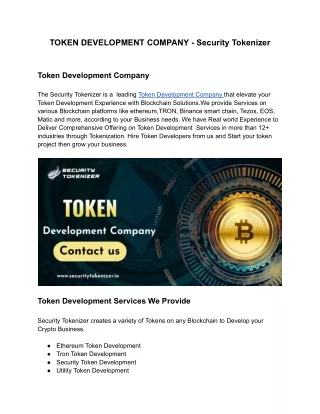 token development company security tokenizer