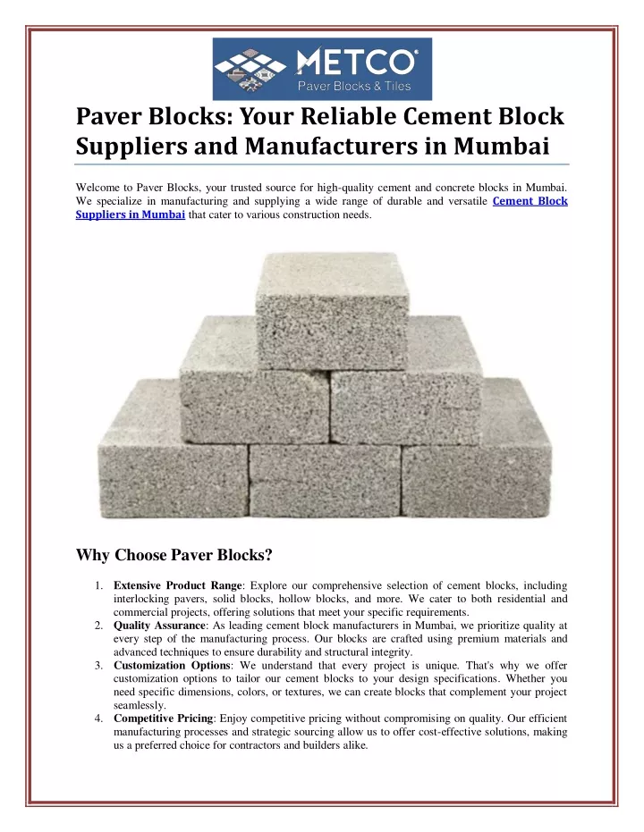 paver blocks your reliable cement block suppliers