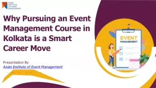 Why Pursuing an Event Management Course in Kolkata is a Smart Career Move?