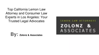 California Lemon Law Attorney Los Angeles