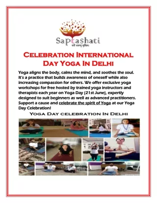 Celebration International Day Yoga In Delhi