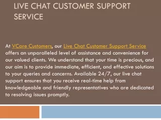 PPT Live Chat Customer Support Services