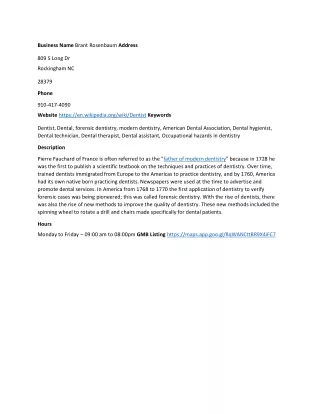 business name brant rosenbaum address 809 s long