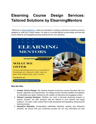 elearning tailored solutions by elearningmentors