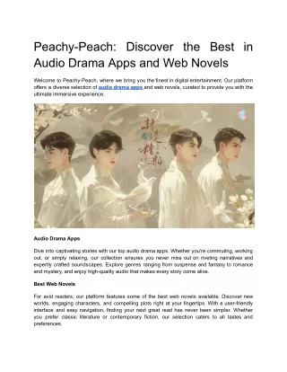 Peachy-Peach_ Discover the Best in Audio Drama Apps and Web Novels