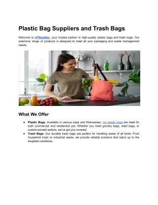 Plastic Bag Suppliers and Trash Bags