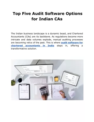 Top Five Audit Software Options for Indian CAs