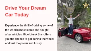 Drive Your Dream Car Today | Ride Like A Star