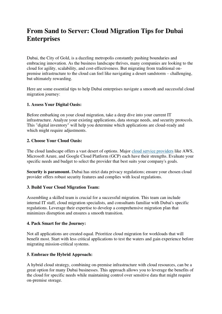 from sand to server cloud migration tips