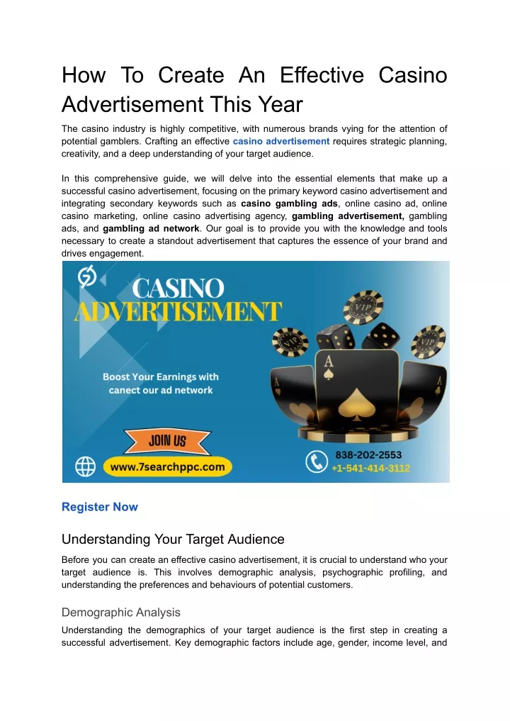 how to create an effective casino advertisement