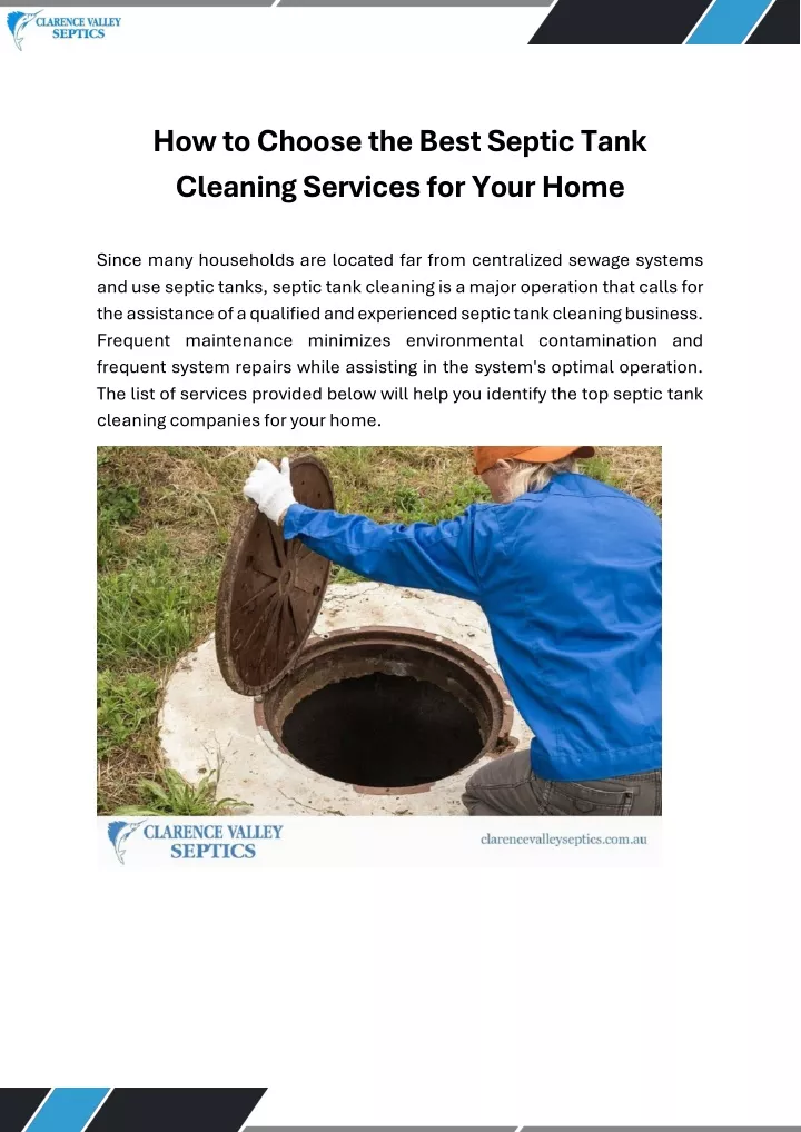 how to choose the best septic tank cleaning