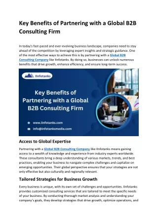 Key Benefits of Partnering with a Global B2B Consulting Firm