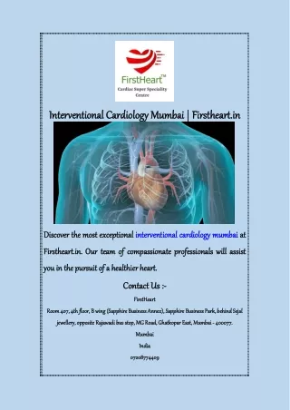 Interventional Cardiology Mumbai  Firstheart in