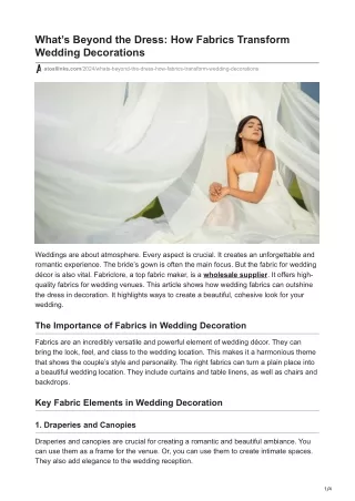 Whats Beyond the Dress How Fabrics Transform Wedding Decorations