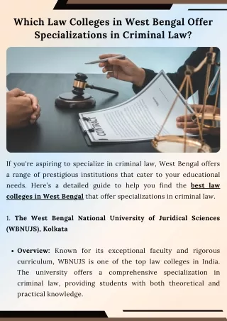 Which Law Colleges in West Bengal Offer Specializations in Criminal Law