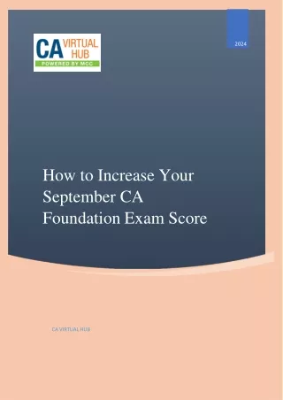 How Can Online Coaching Boost Your September CA Foundation Exam Score