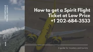 How to get a Spirit Flight Ticket at Low Price  1 202-684-3533