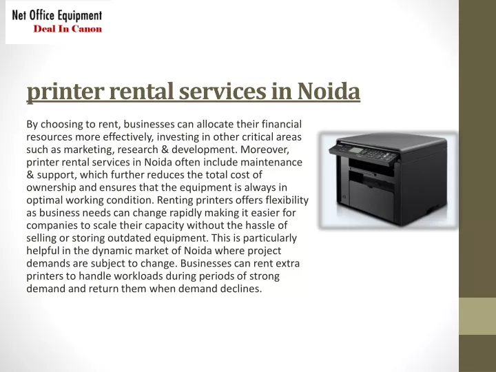 printer rental services in noida