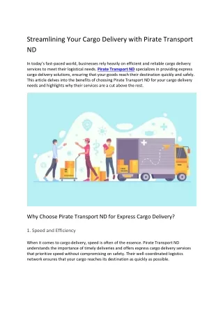 Streamlining Your Cargo Delivery with Pirate Transport ND