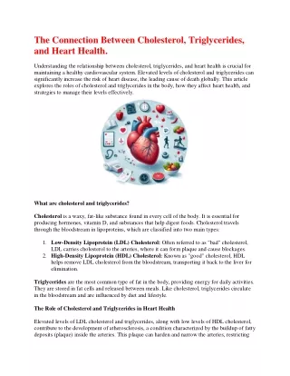the connection between cholesterol triglycerides