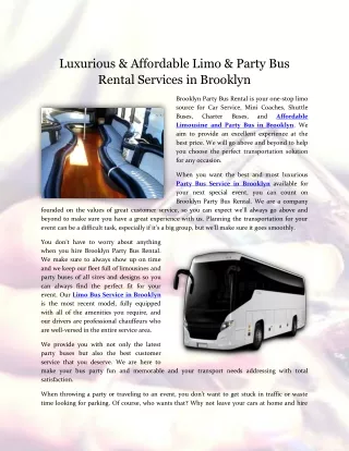 Brooklyn Party Bus Rental Content