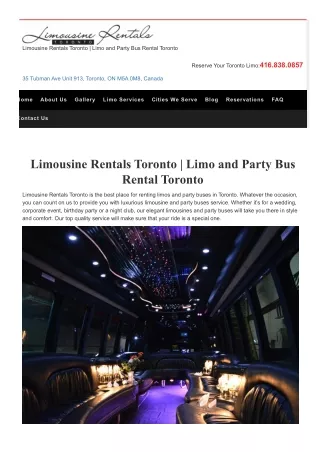 Limousine Rentals Toronto | Limo and Party Bus Rental Toronto