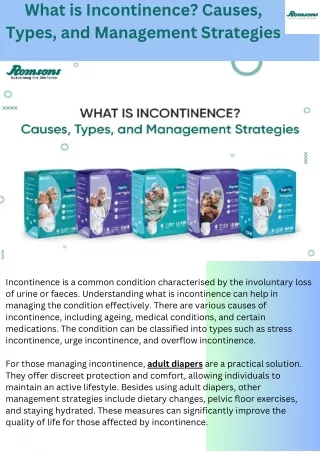 What is Incontinence? Causes, Types, and Management Strategies