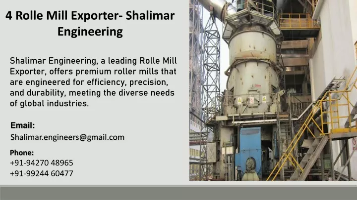 4 rolle mill exporter shalimar engineering