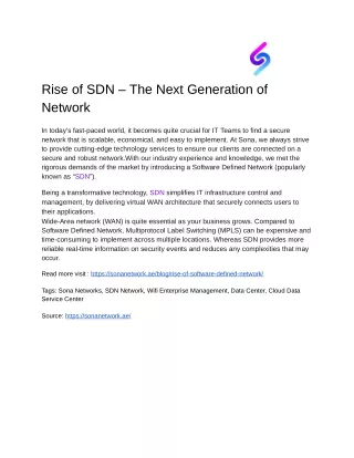 rise of sdn the next generation of network