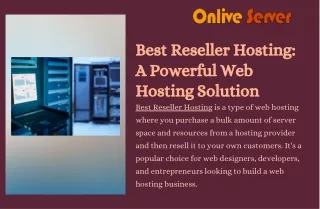 Best Reseller Hosting: Unleash Superior Performance, Reliability, and Maximize Y