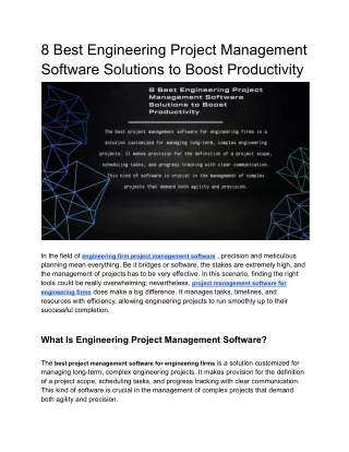 8 Best Engineering Project Management Software Solutions to Boost Productivity