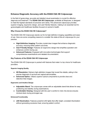 enhance diagnostic accuracy with the edan