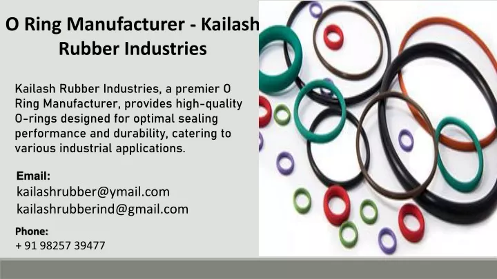 o ring manufacturer kailash rubber industries