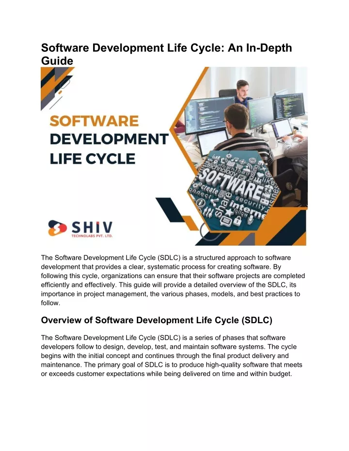 software development life cycle an in depth guide