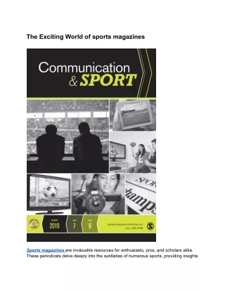 The Exciting World of Sports Journals