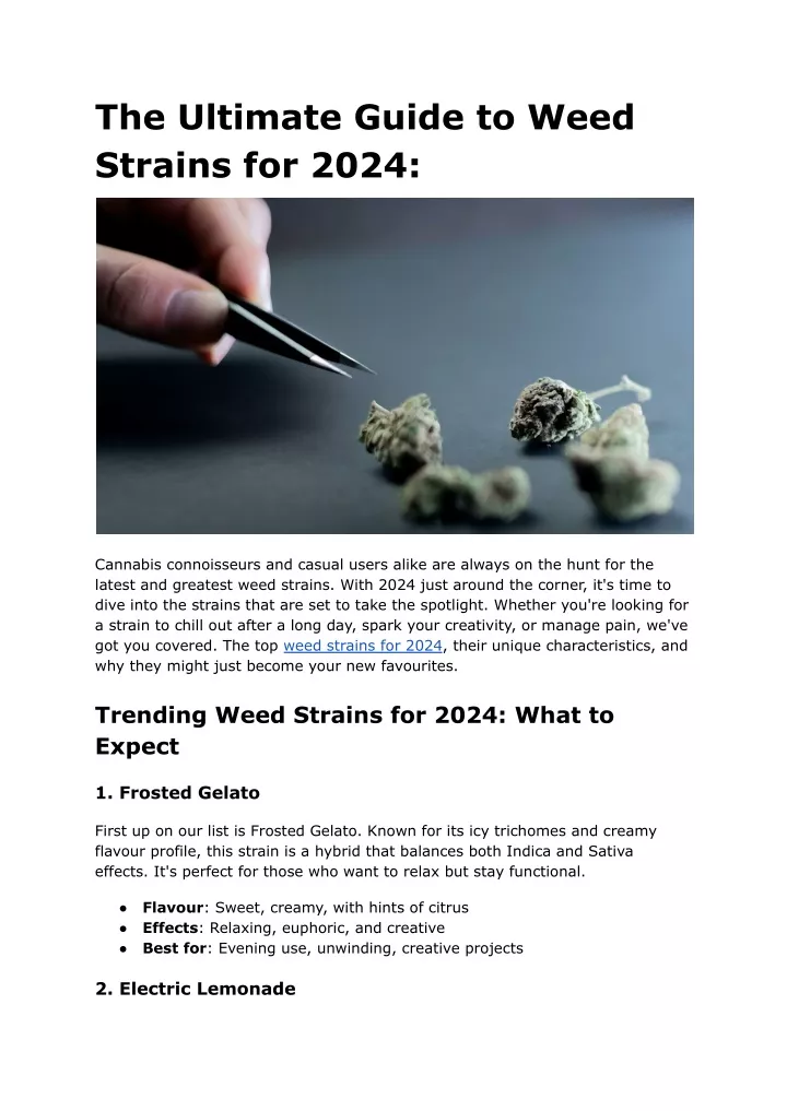 the ultimate guide to weed strains for 2024