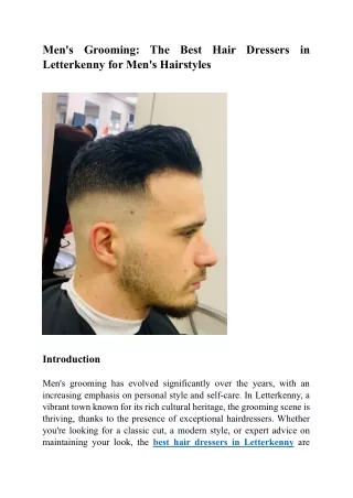 Men's Grooming The Best Hair Dressers in Letterkenny for Men's Hairstyles