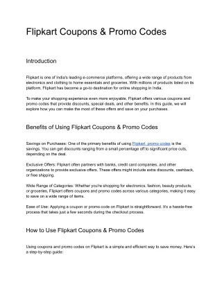 Flipkart Coupons & Promo Codes